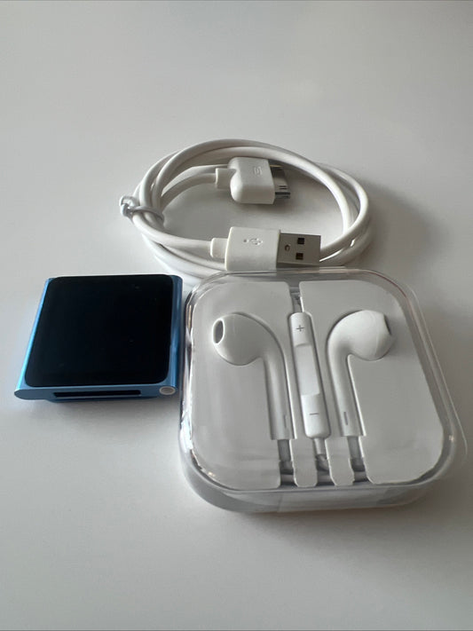 Apple iPod nano 6th Gen Blue (16 GB) Very Nice. NEW BATTERY NEW SCREEN