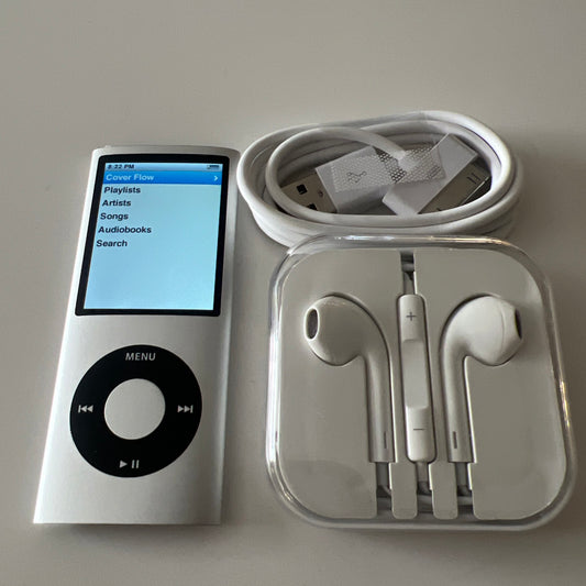 Apple iPod Nano 4th Generation, 8GB, Silver, New Battery Installed. NEW OPEN BOX