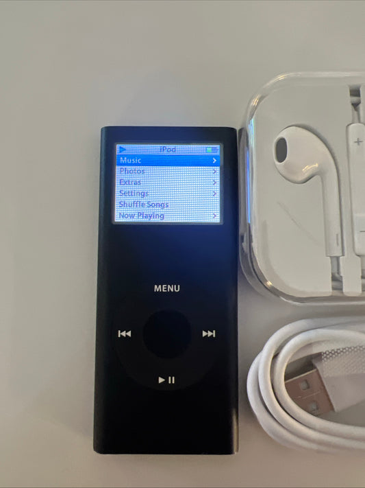 Apple iPod Nano, 2nd Generation, 8GB, Black, New Battery Installed.