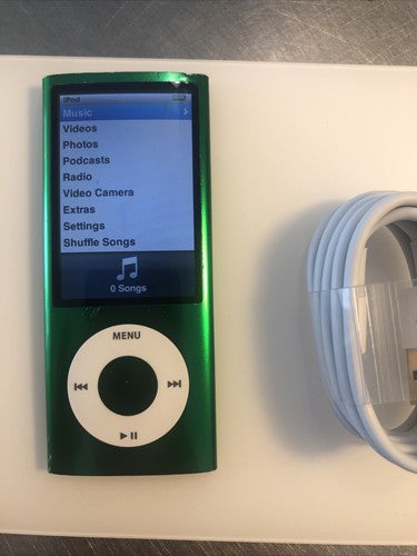 Apple iPod nano 5th Generation Green (16 GB) New Battery. Expect scratching throughout.